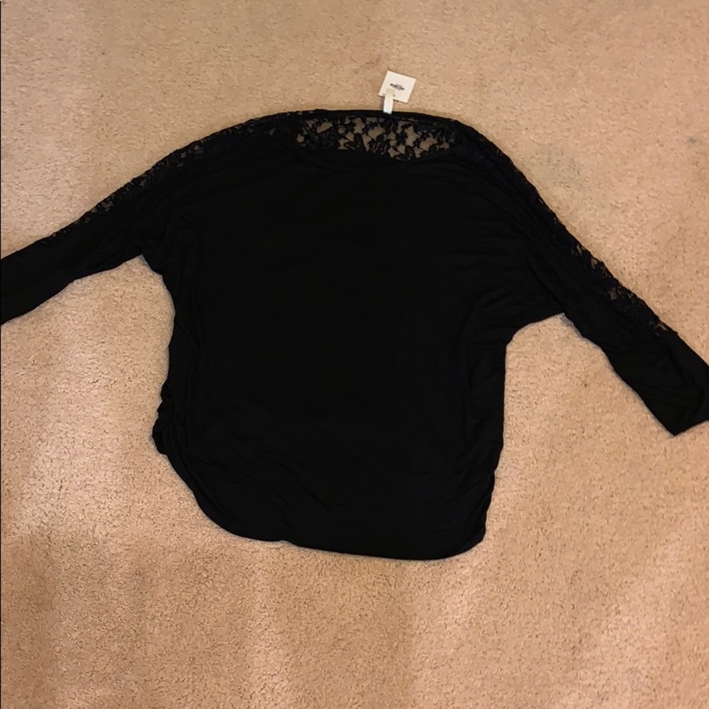 black lace half long sleeve